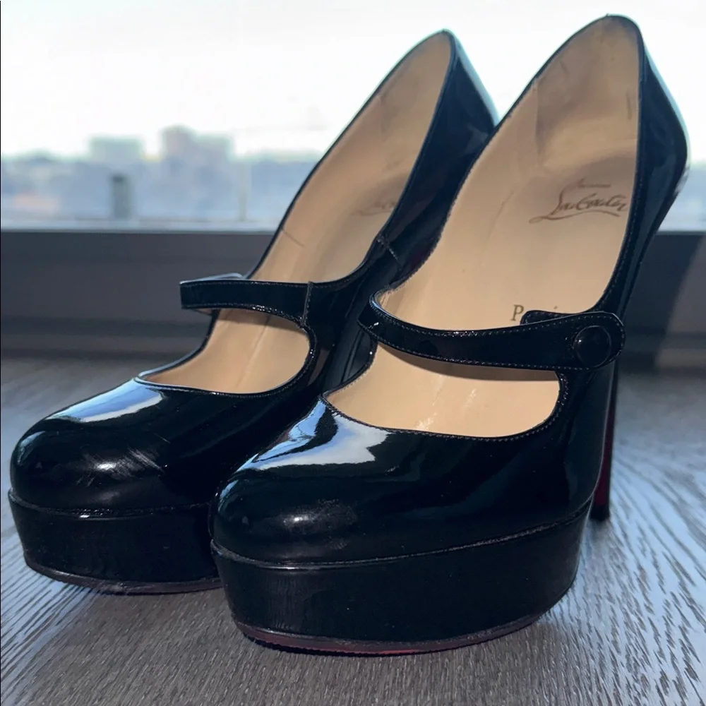 Christian Louboutin Black Patent Leather Heels - Picture 9 of 10